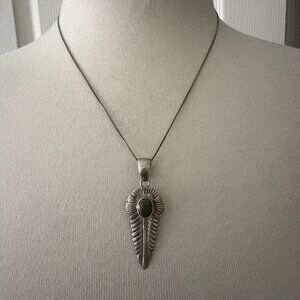 Winter Sale!! Native American Pendant with Stone and Chain